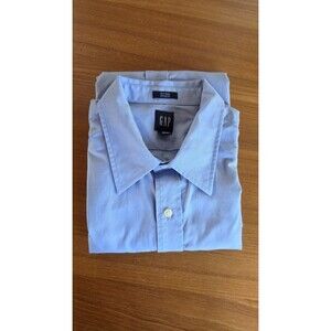 Gap Men's Button Down Long Sleeve Blue Shirt Size 18-18 1/2 XXL Vintage